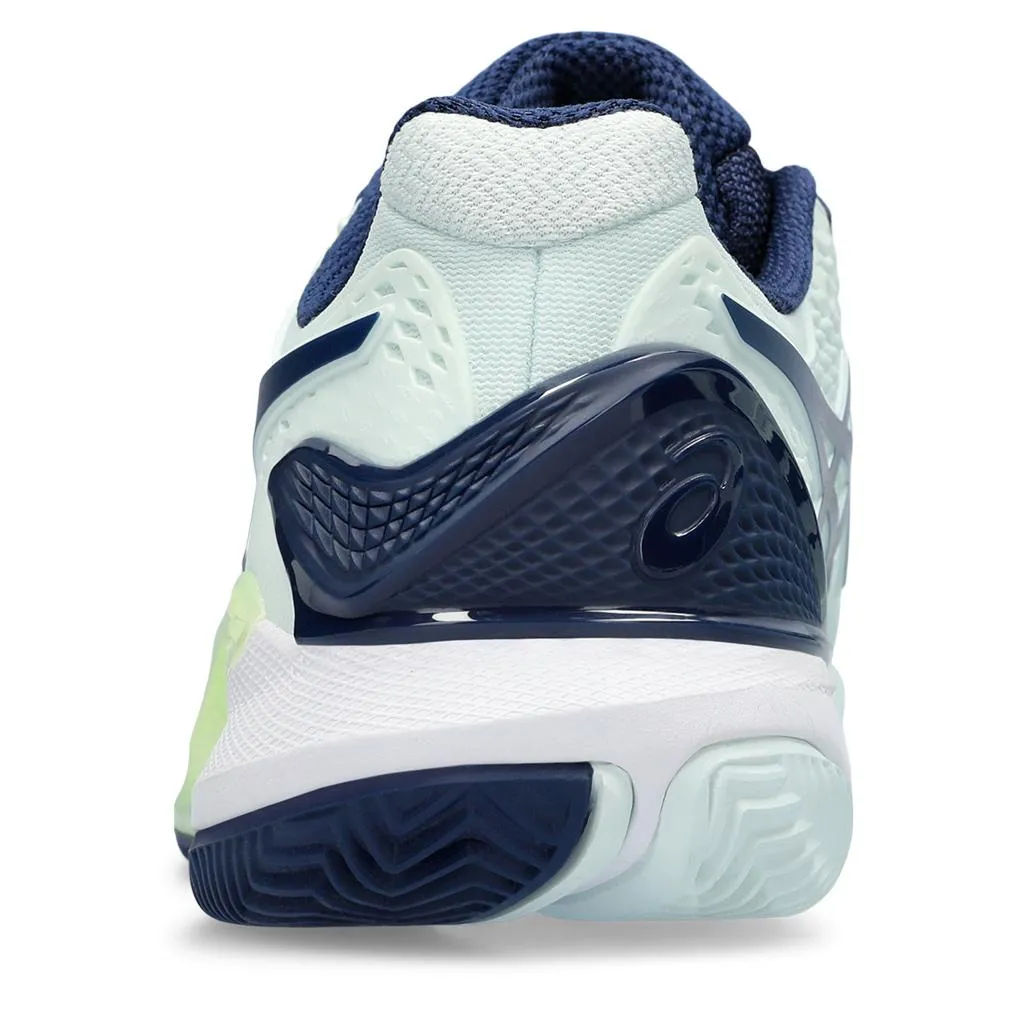 Women`s Gel-Resolution 9 Clay Tennis Shoes Pale Mint and Blue Expanse