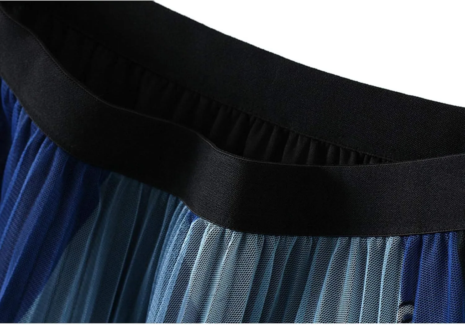 Women's High Waist Pleated A-Line Swing Skirt Midi Dress Elegant Mesh Layered Tulle Skirt