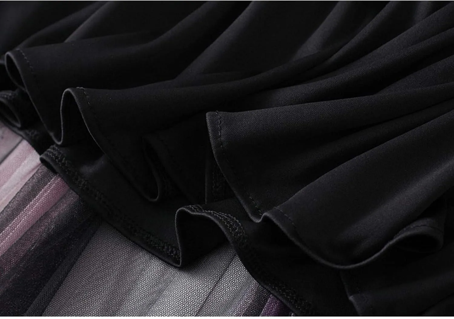 Women's High Waist Pleated A-Line Swing Skirt Midi Dress Elegant Mesh Layered Tulle Skirt