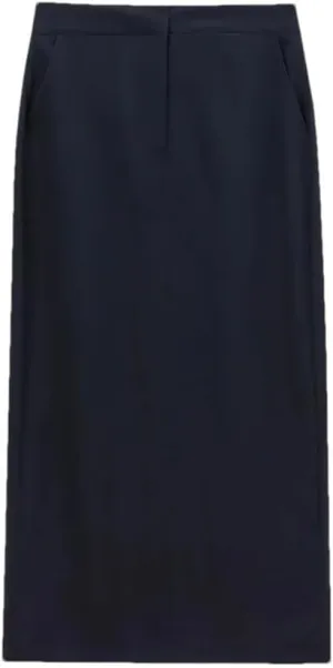Women's High Waist Slim Skirt with Pocket Vintage Elegant Midi Skirt