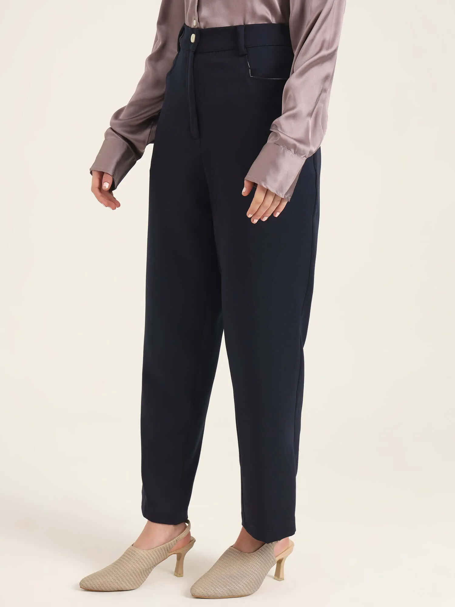 Women'S Luxury Banana Crepe Navy C Pant