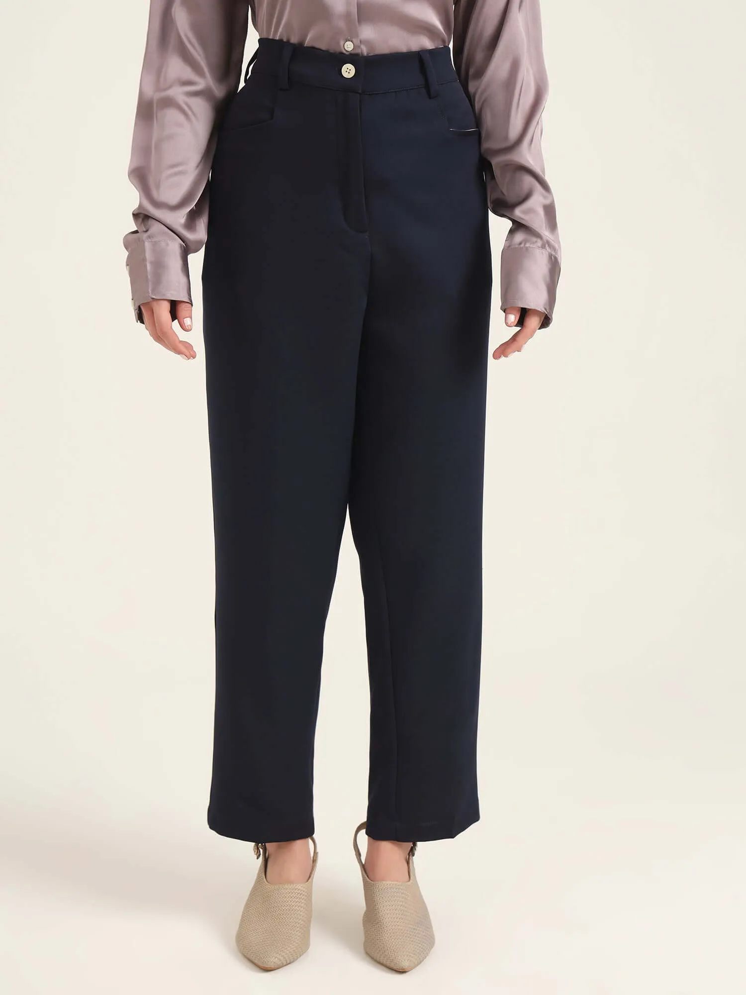 Women'S Luxury Banana Crepe Navy C Pant