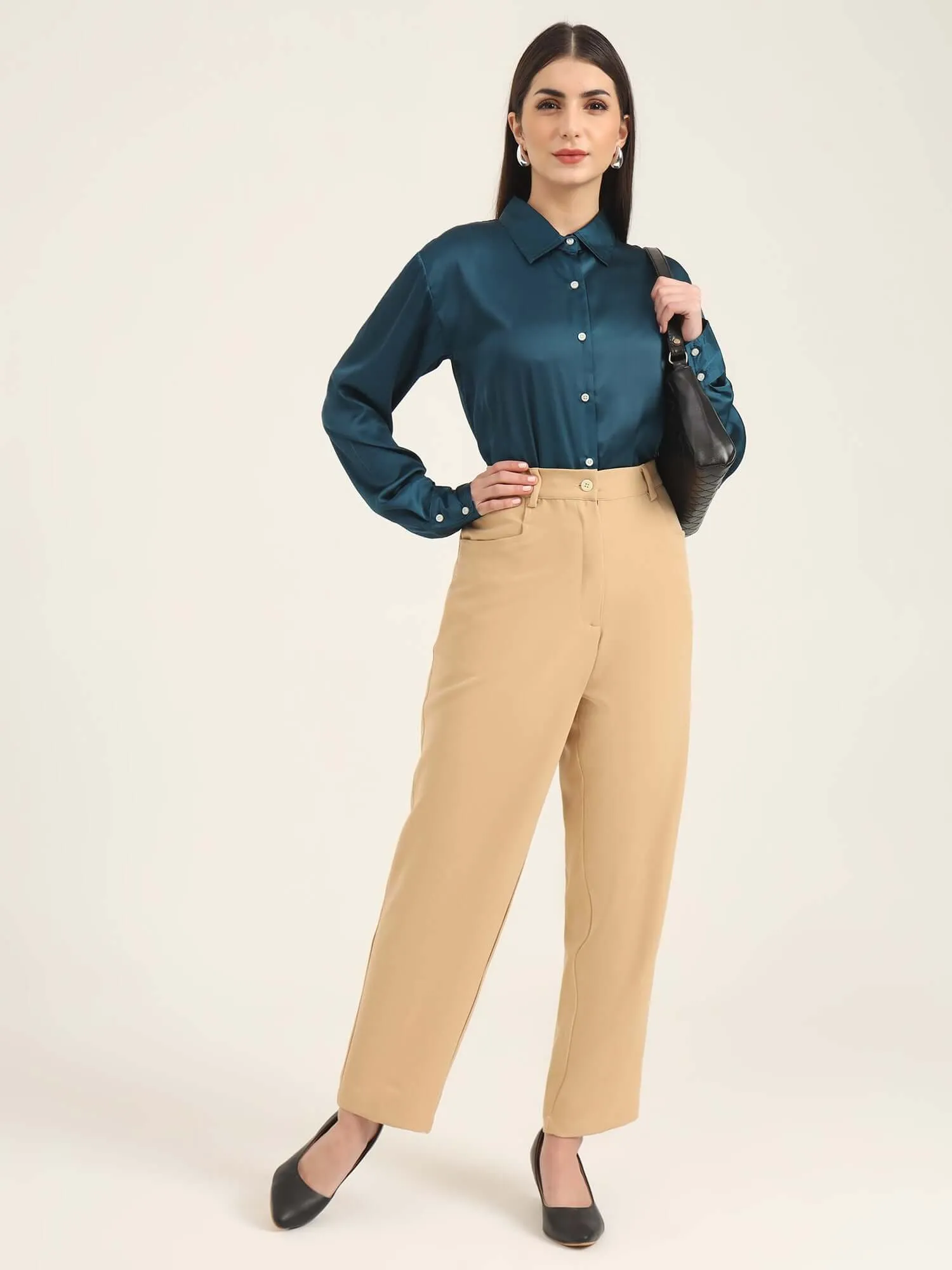 Women'S Luxury Banana Crepe Wheat C Pant