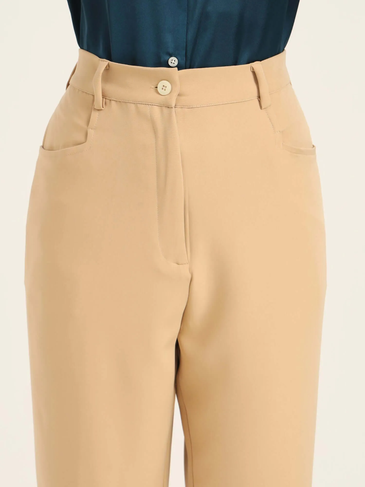Women'S Luxury Banana Crepe Wheat C Pant