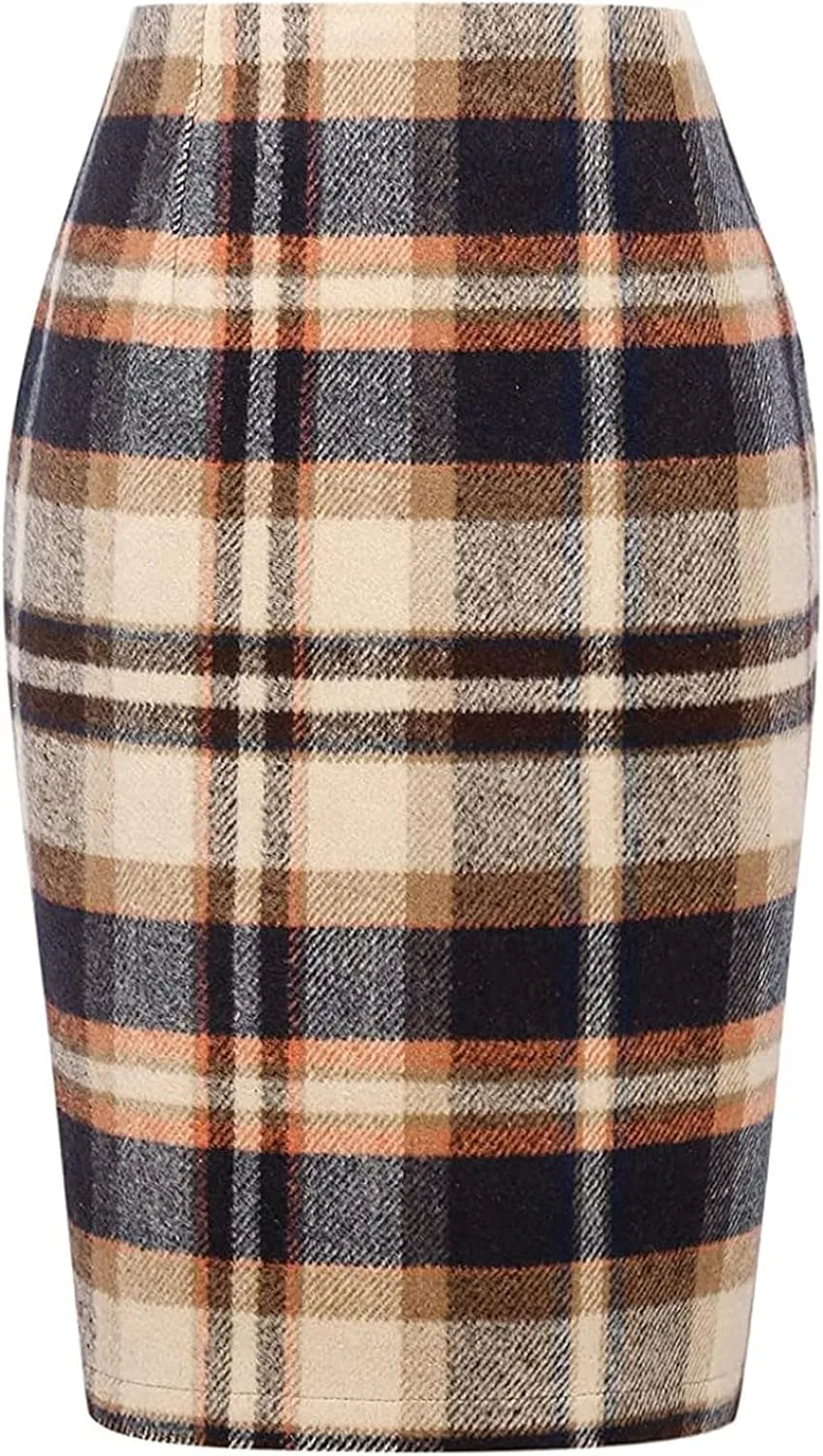 Women's Skirts Summer Casual Skirt High Waist Plaid Printed Pencil Skirt