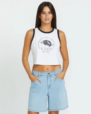 Womens Strait Up Long Denim Shorts