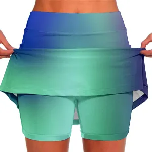 Womens Striped Skirt Shorts Stretchy High Waisted Home Relaxing Lounge Homewears Fitness Workout Yoga Casual Leggings