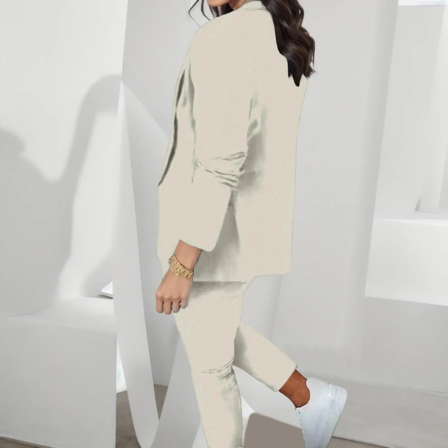 Womens Suits 2 Piece Set Business Casual Women's Pant Suits Dressy Long Sleeve Blazer Set for Office Work Outfits