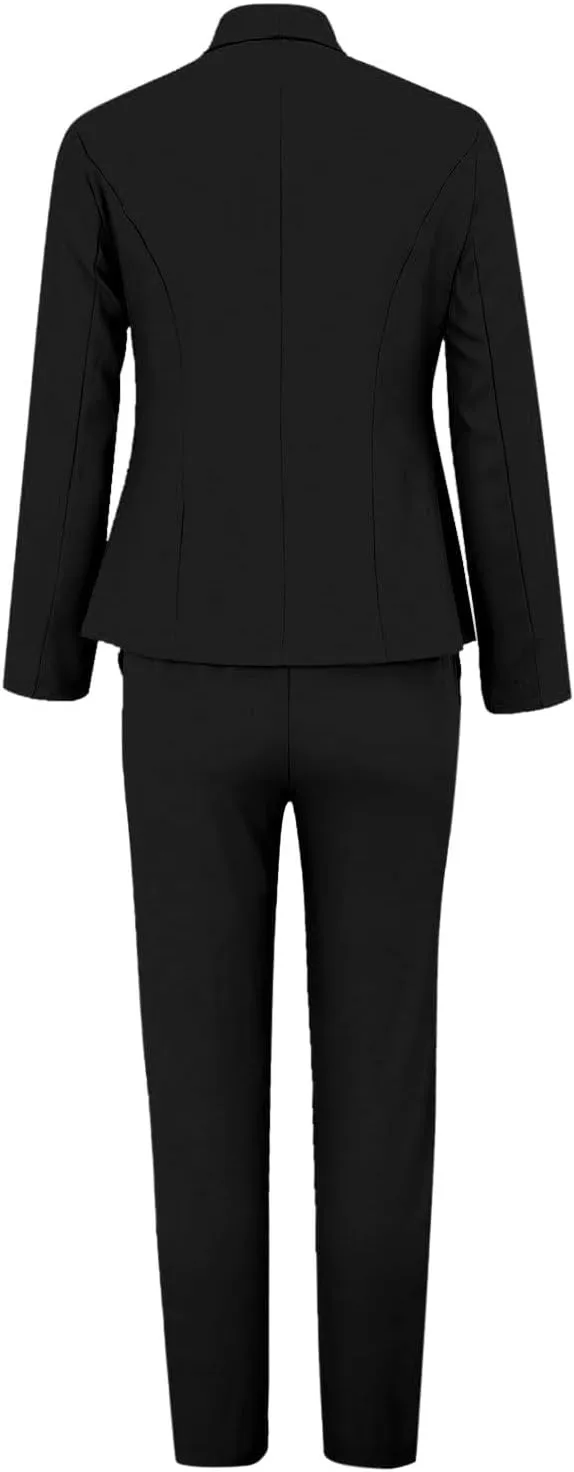 Womens Suits 2 Piece Set Business Casual Women's Pant Suits Dressy Long Sleeve Blazer Set for Office Work Outfits