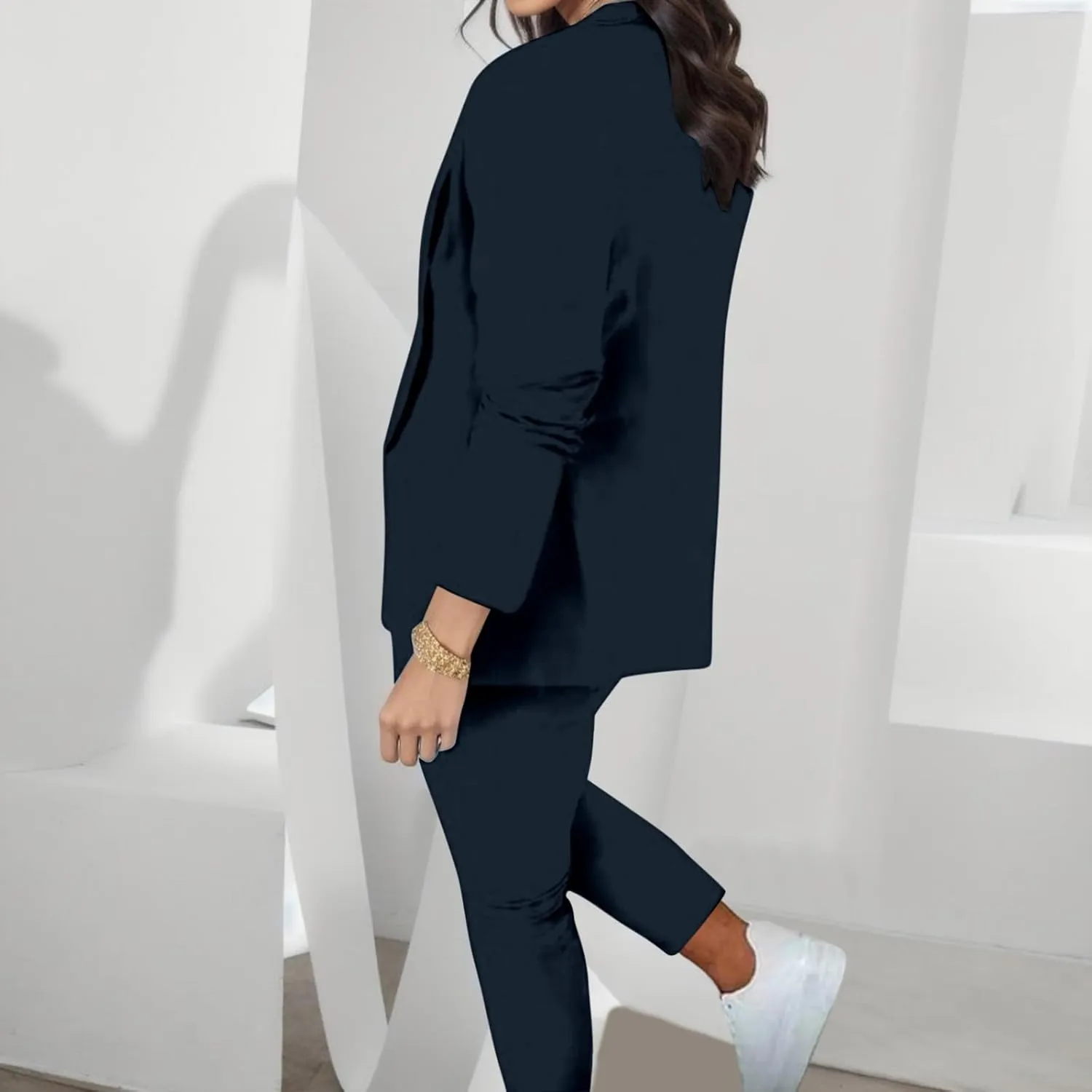 Womens Suits 2 Piece Set Business Casual Women's Pant Suits Dressy Long Sleeve Blazer Set for Office Work Outfits