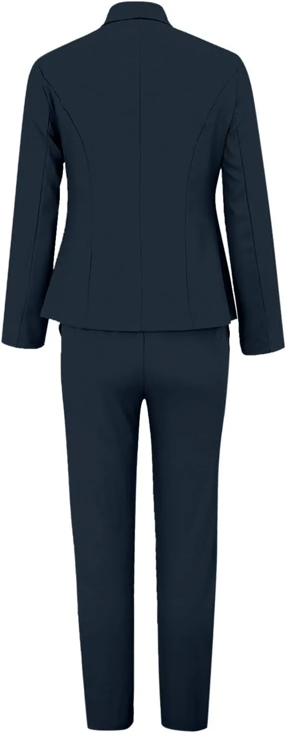 Womens Suits 2 Piece Set Business Casual Women's Pant Suits Dressy Long Sleeve Blazer Set for Office Work Outfits