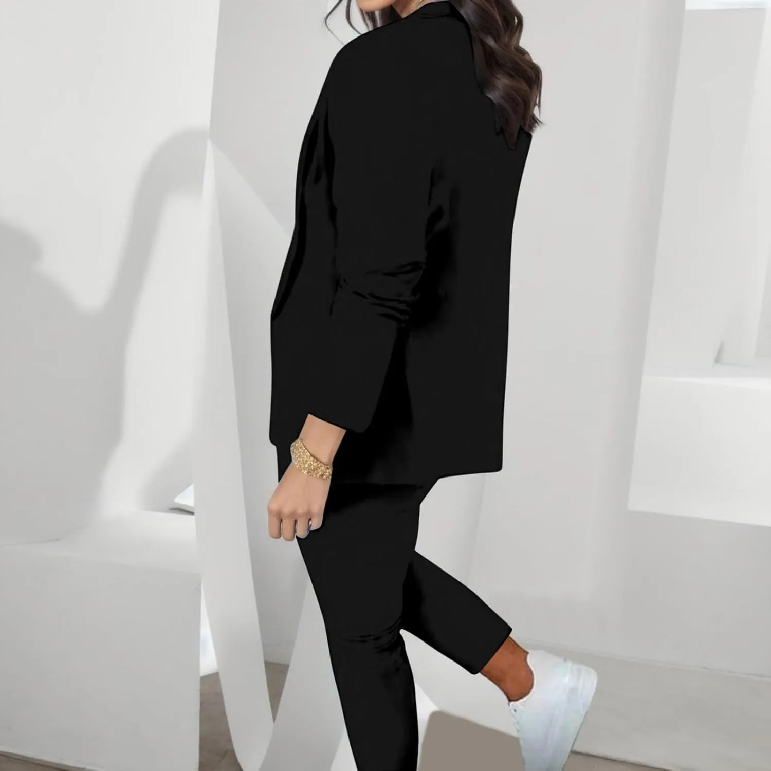 Womens Suits 2 Piece Set Business Casual Women's Pant Suits Dressy Long Sleeve Blazer Set for Office Work Outfits