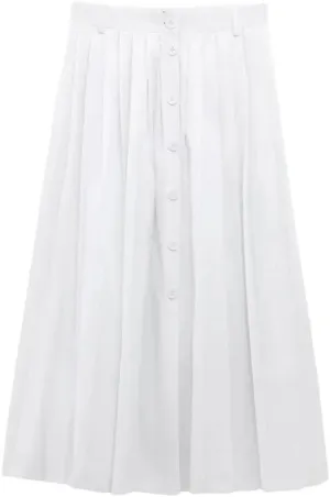 Women's Summer Pleated Skirt Women Elegant High Waist Midi Skirt
