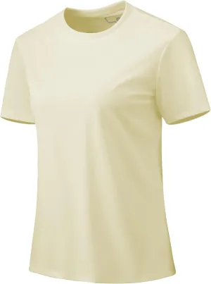 Women's T-Shirts Crew Neck Short Sleeve Summer Top Basic Tee Cassic Fit Gym Shirt for Casual Workout Yoga