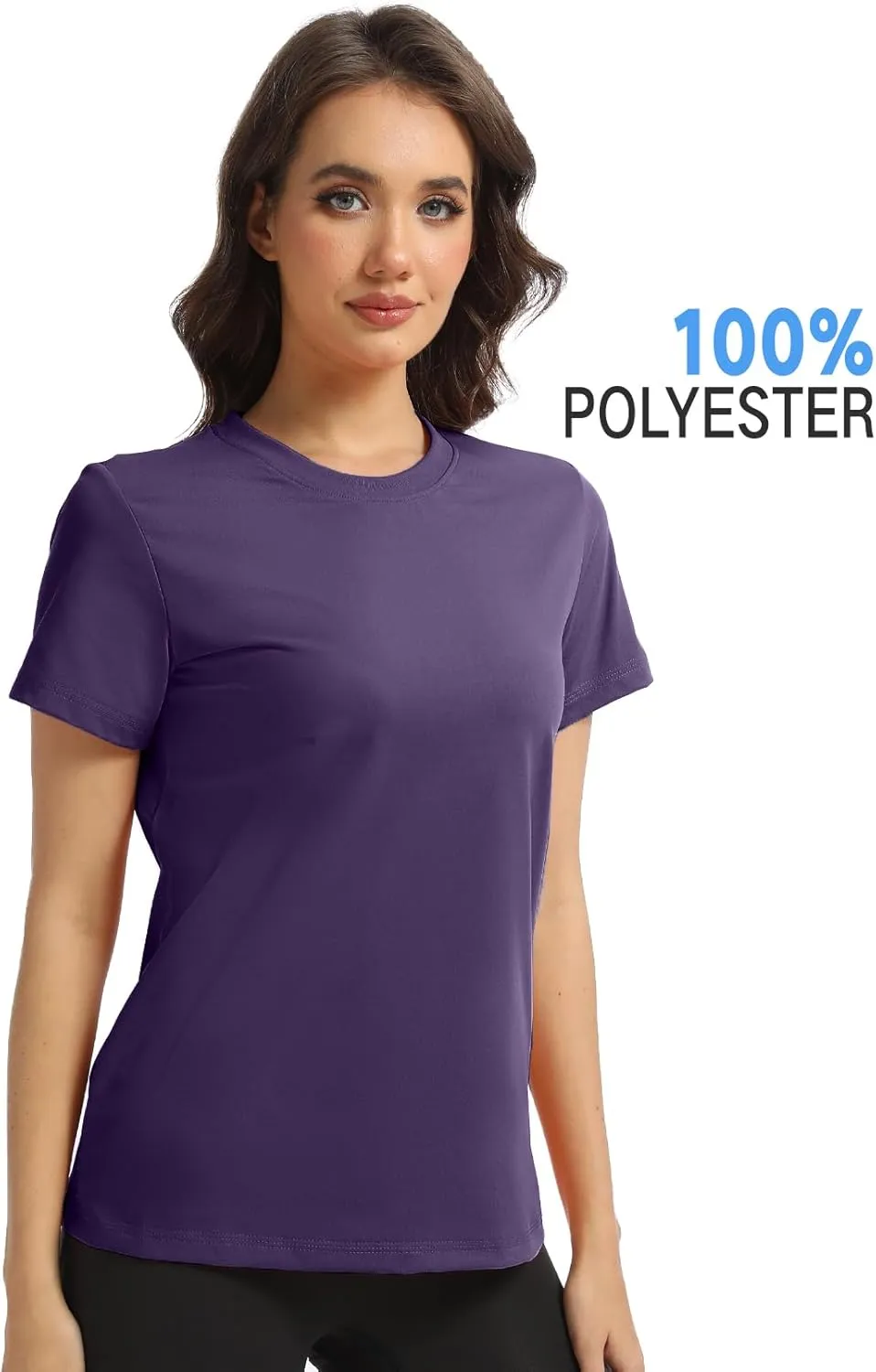 Women's T-Shirts Crew Neck Short Sleeve Summer Top Basic Tee Cassic Fit Gym Shirt for Casual Workout Yoga