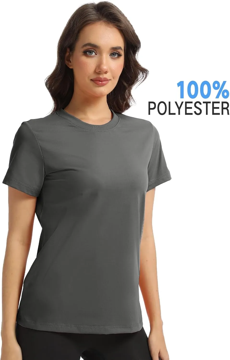 Women's T-Shirts Crew Neck Short Sleeve Summer Top Basic Tee Cassic Fit Gym Shirt for Casual Workout Yoga