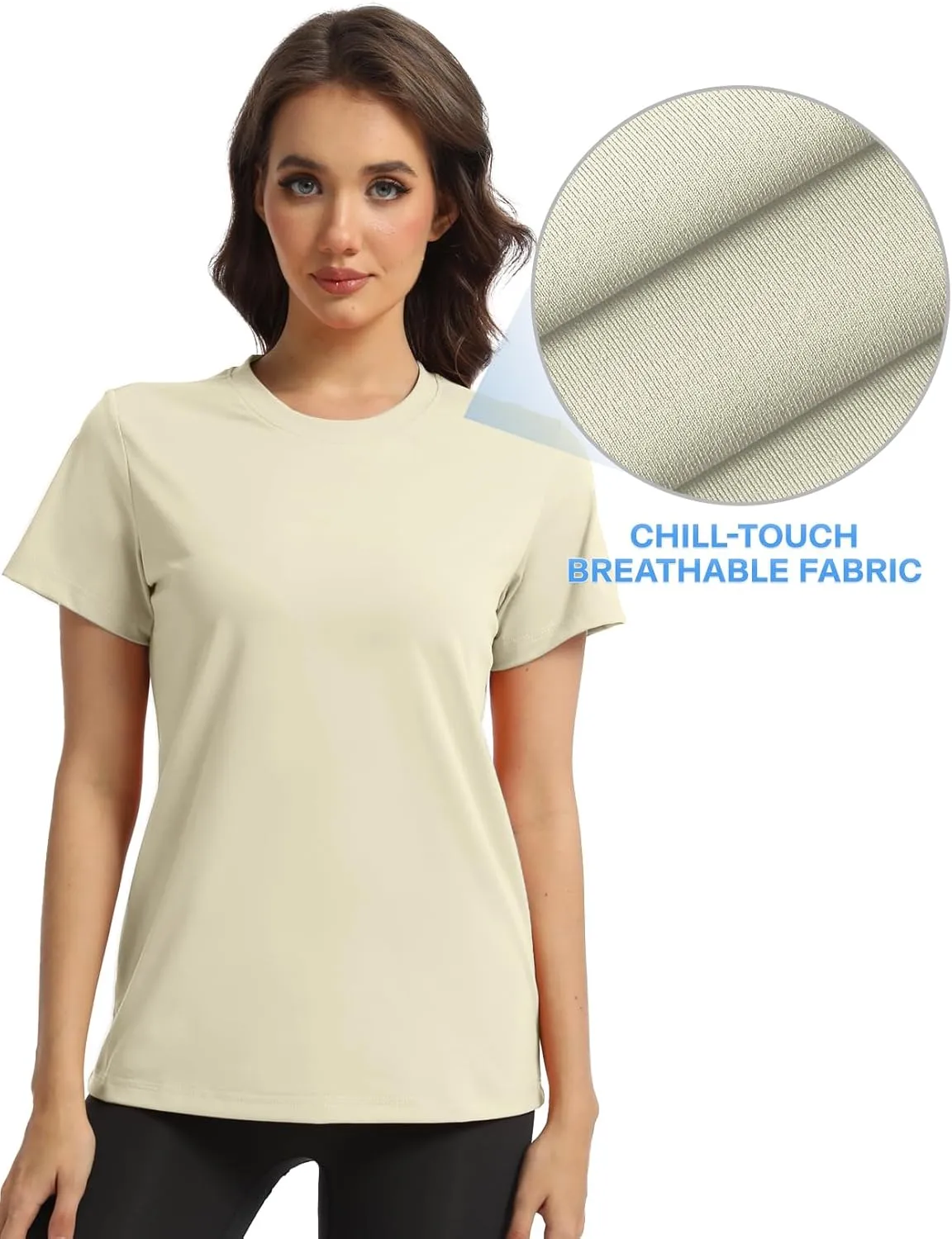 Women's T-Shirts Crew Neck Short Sleeve Summer Top Basic Tee Cassic Fit Gym Shirt for Casual Workout Yoga