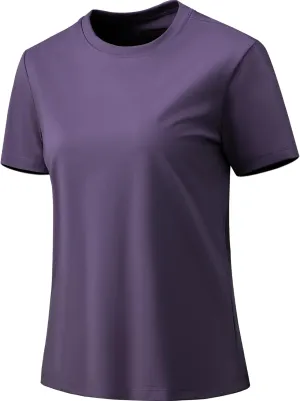 Women's T-Shirts Crew Neck Short Sleeve Summer Top Basic Tee Cassic Fit Gym Shirt for Casual Workout Yoga