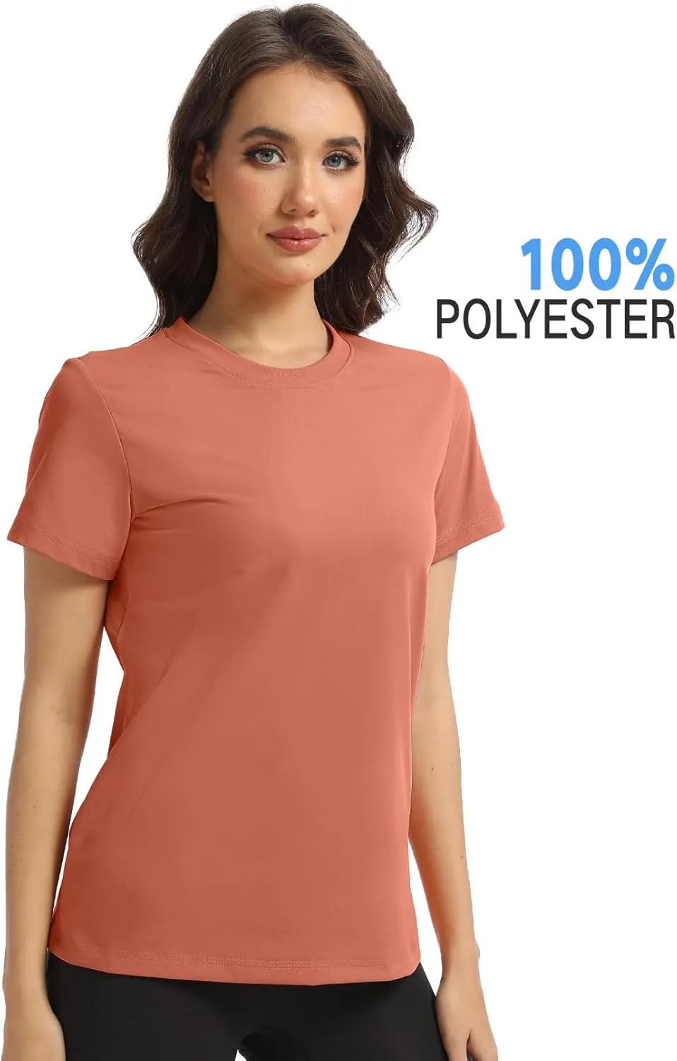 Women's T-Shirts Crew Neck Short Sleeve Summer Top Basic Tee Cassic Fit Gym Shirt for Casual Workout Yoga