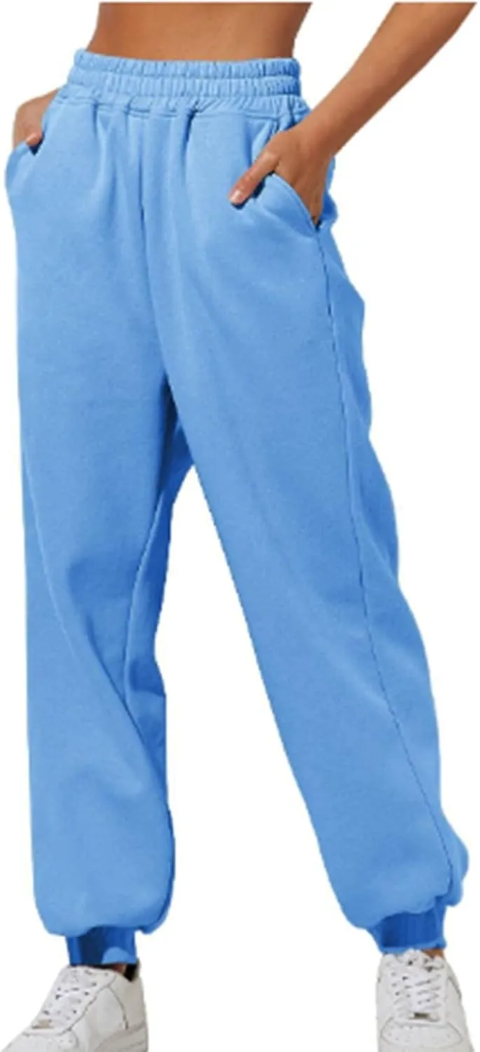 Women's Thin High Waisted Loose Sweatpants Comfortable High Waisted Jogging Pants with Yoga Pants for Long Pants Casual