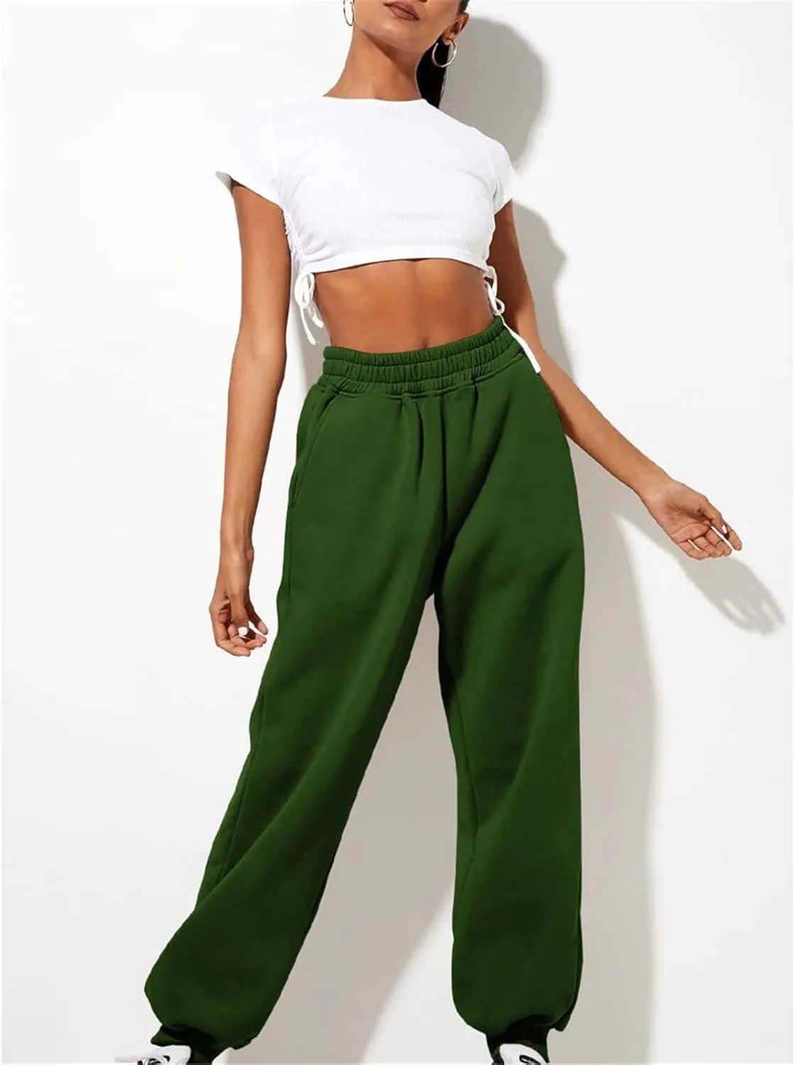 Women's Thin High Waisted Loose Sweatpants Comfortable High Waisted Jogging Pants with Yoga Pants for Long Pants Casual