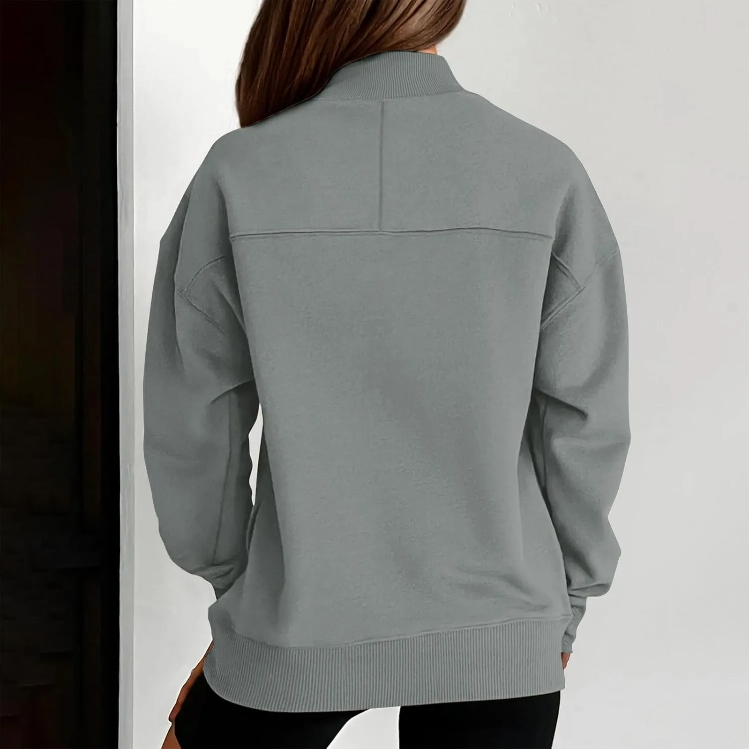 Womens Tops Casual Long Sleeve Sweatshirt Turtleneck Lightweight Coats Daily Fashion Fall Pullover Top with Pockets