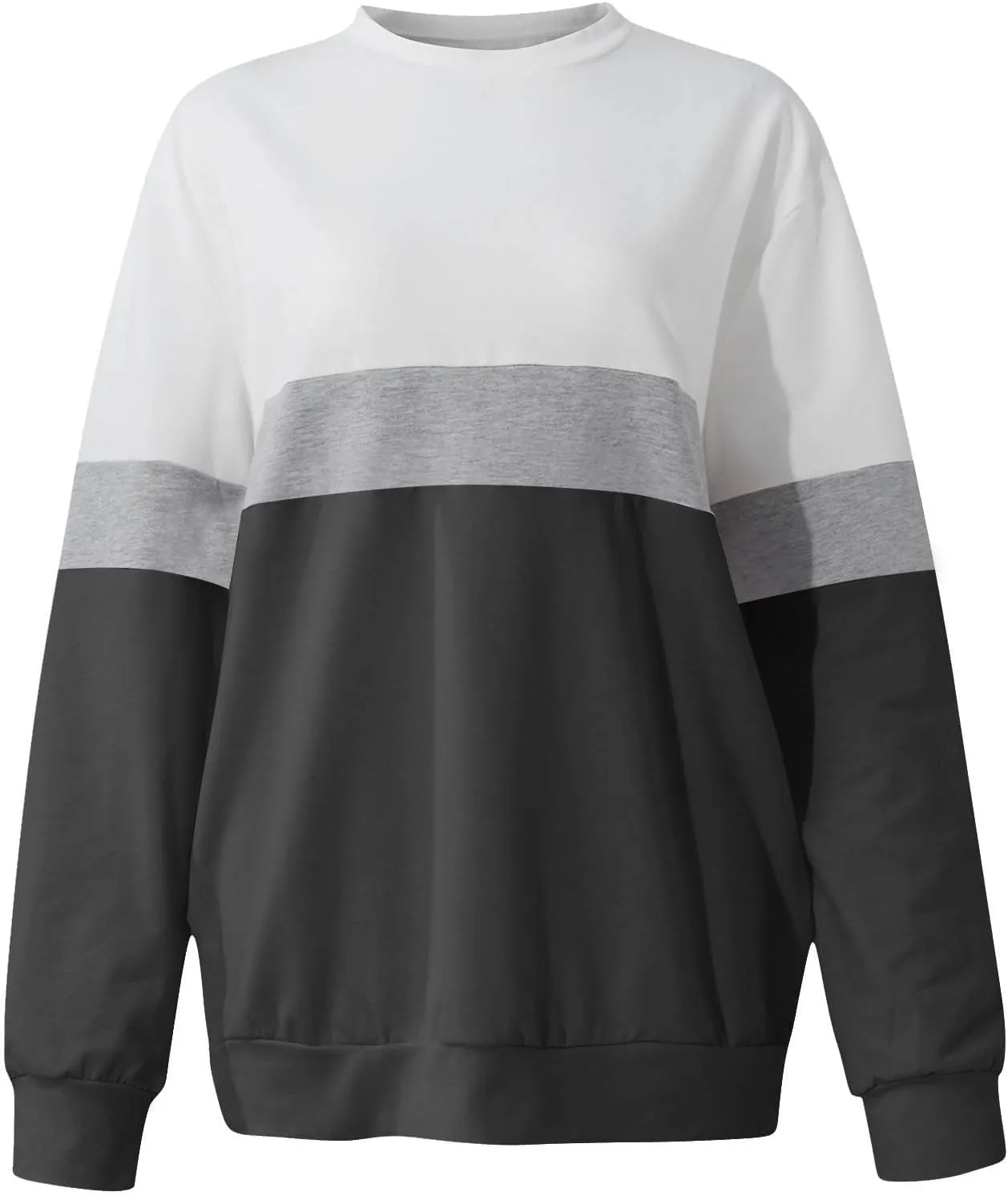 Womens Tops Long Sleeve 2024 Casual Crew Neck Solid Color Pullover Knit Cotton Plus Size Comfy Soft Outfits Teens