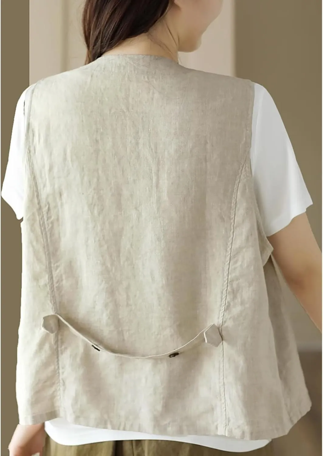 Womens Vest Sleeveless Sweater Tank Tops Loose Fit Round Neck Shirts Summer Blazers Coats