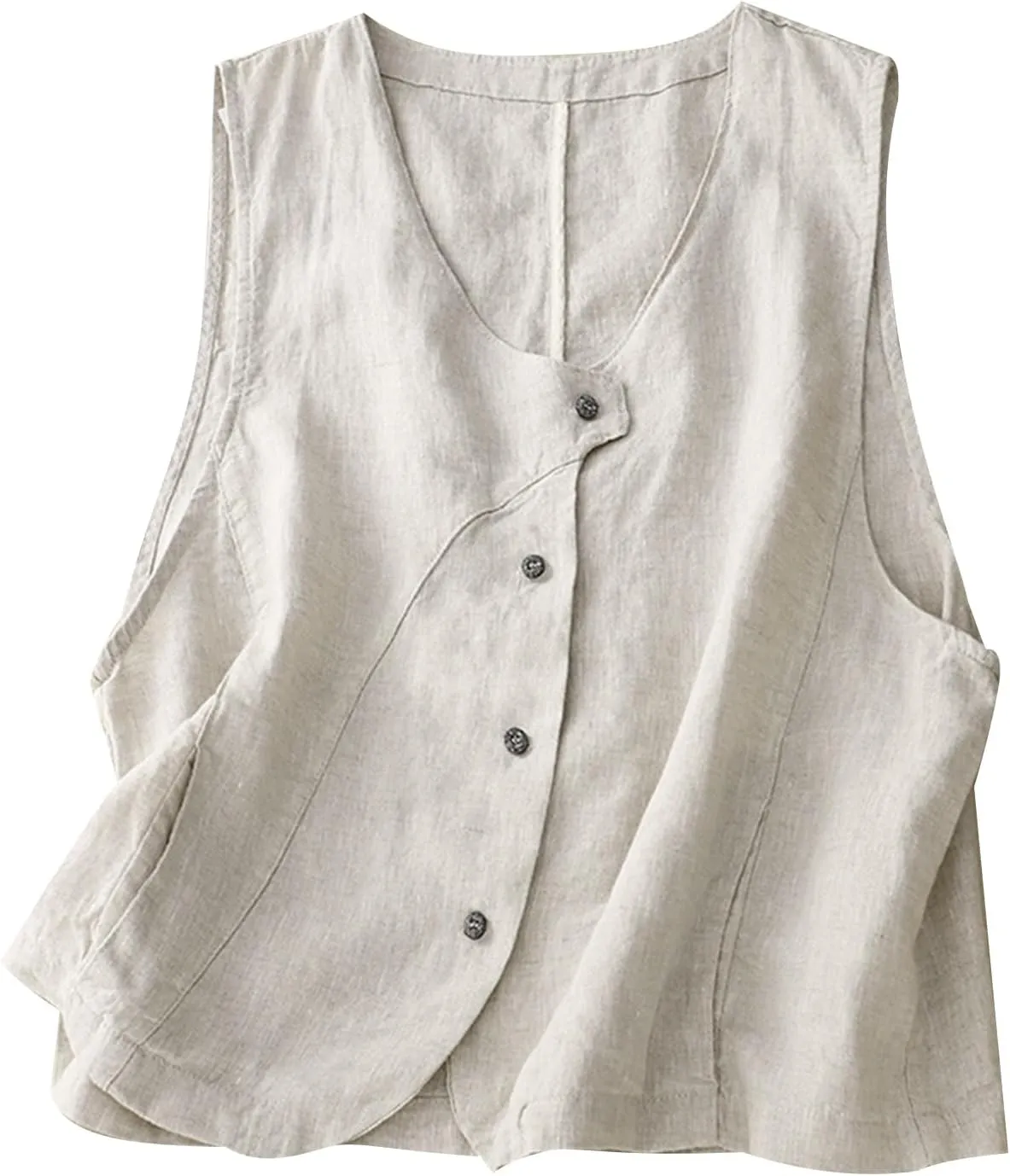 Womens Vest Sleeveless Sweater Tank Tops Loose Fit Round Neck Shirts Summer Blazers Coats