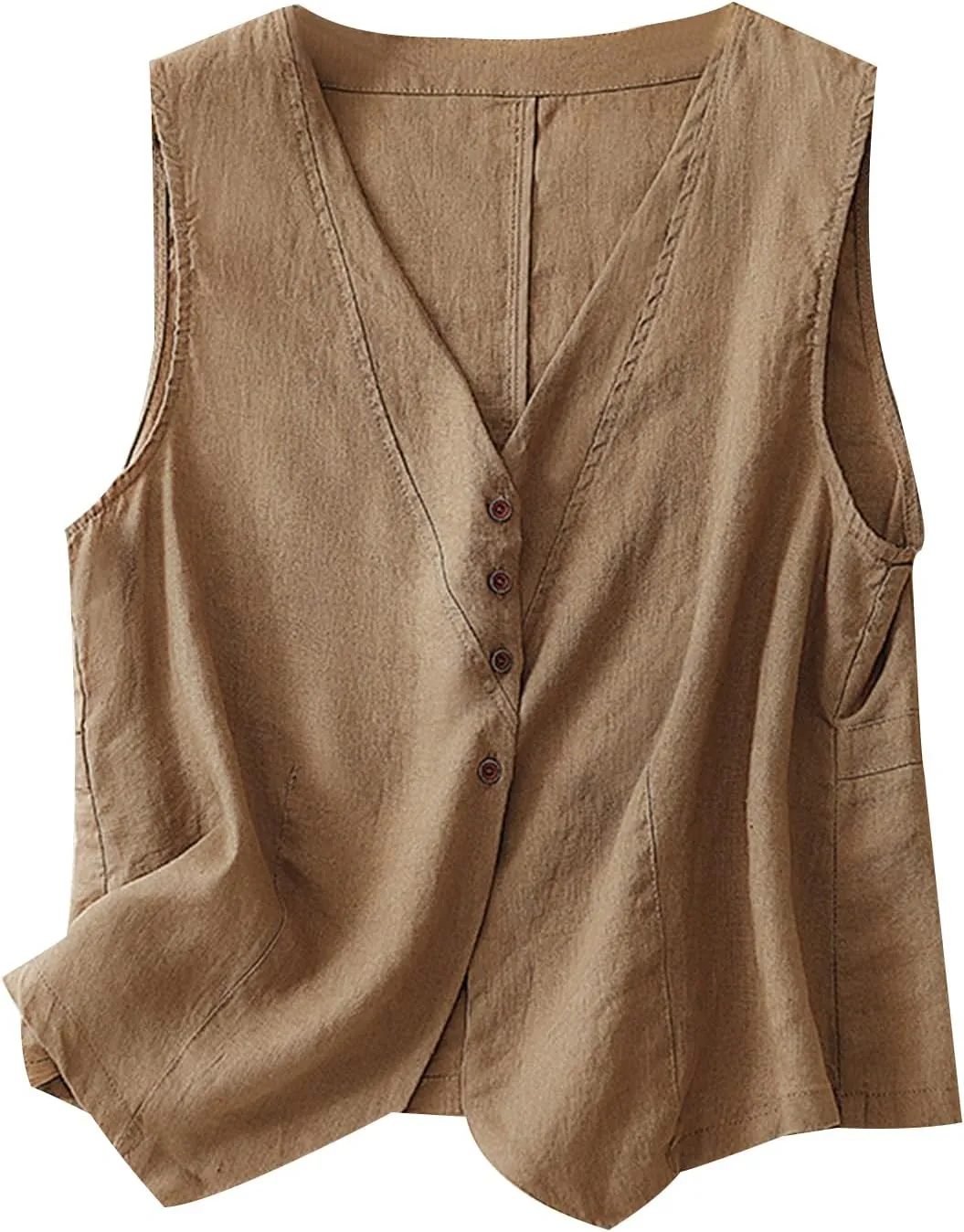 Womens Vest Sleeveless Sweater Tank Tops Loose Fit Round Neck Shirts Summer Blazers Coats