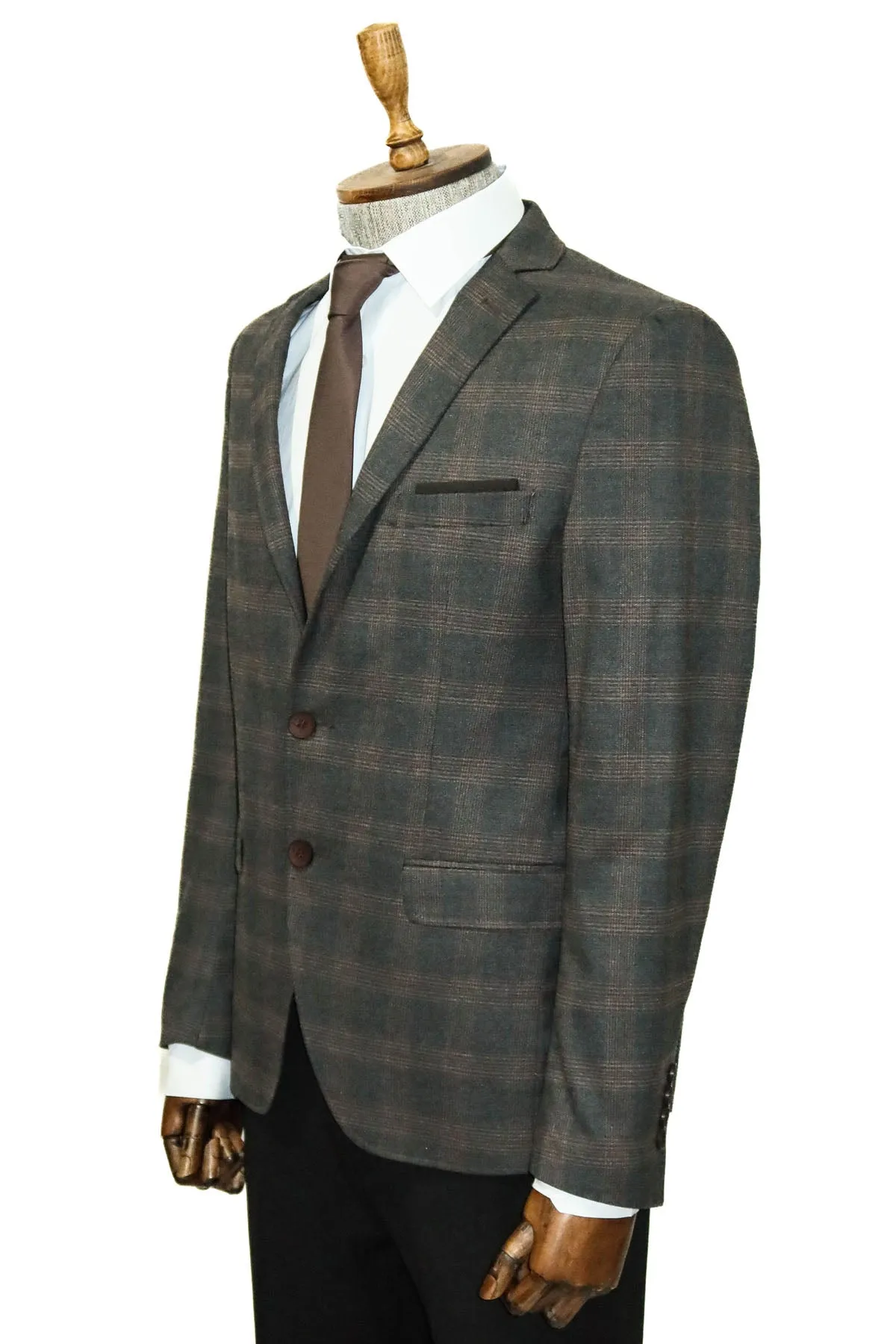 WSS Plaid Smoked Jacket with Handkerchief  - Singen