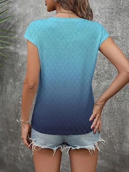 Zeagoo Womens T Shirts Short Sleeve V Neck Tops Summer Fashion Trendy Soft Casual Comfy Outfits Clothes 2025