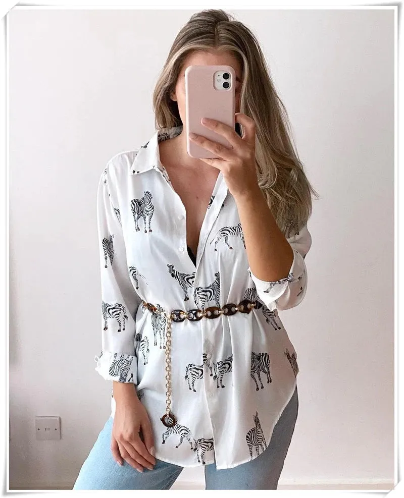 ZEBRA PRINT SATIN SHIRT