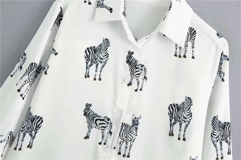 ZEBRA PRINT SATIN SHIRT
