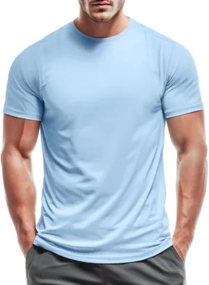 Zengjo Mens Athletic Shirts Moisture-Wicking Quick Dry Workout Tees Lightweight Crewneck T-Shirts for Running Gym Casual Work
