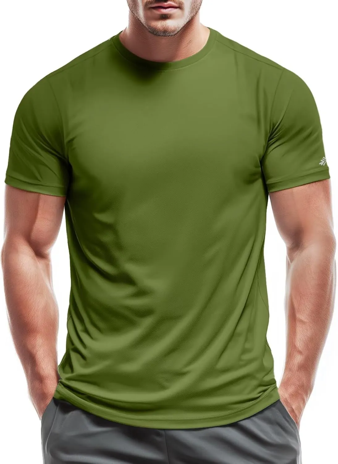 Zengjo Mens Athletic Shirts Moisture-Wicking Quick Dry Workout Tees Lightweight Crewneck T-Shirts for Running Gym Casual Work