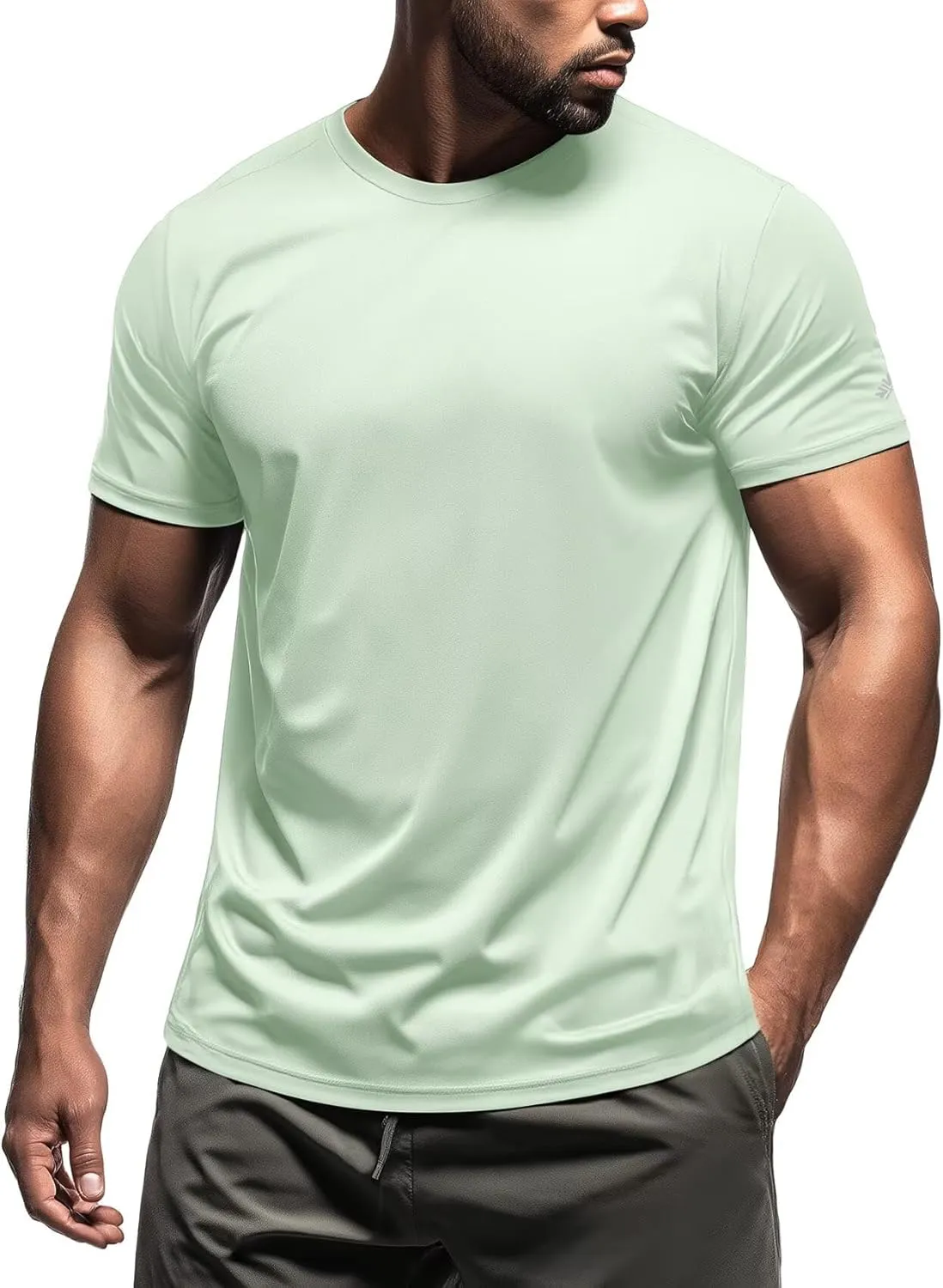 Zengjo Mens Athletic Shirts Moisture-Wicking Quick Dry Workout Tees Lightweight Crewneck T-Shirts for Running Gym Casual Work