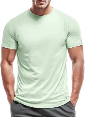 Zengjo Mens Athletic Shirts Moisture-Wicking Quick Dry Workout Tees Lightweight Crewneck T-Shirts for Running Gym Casual Work