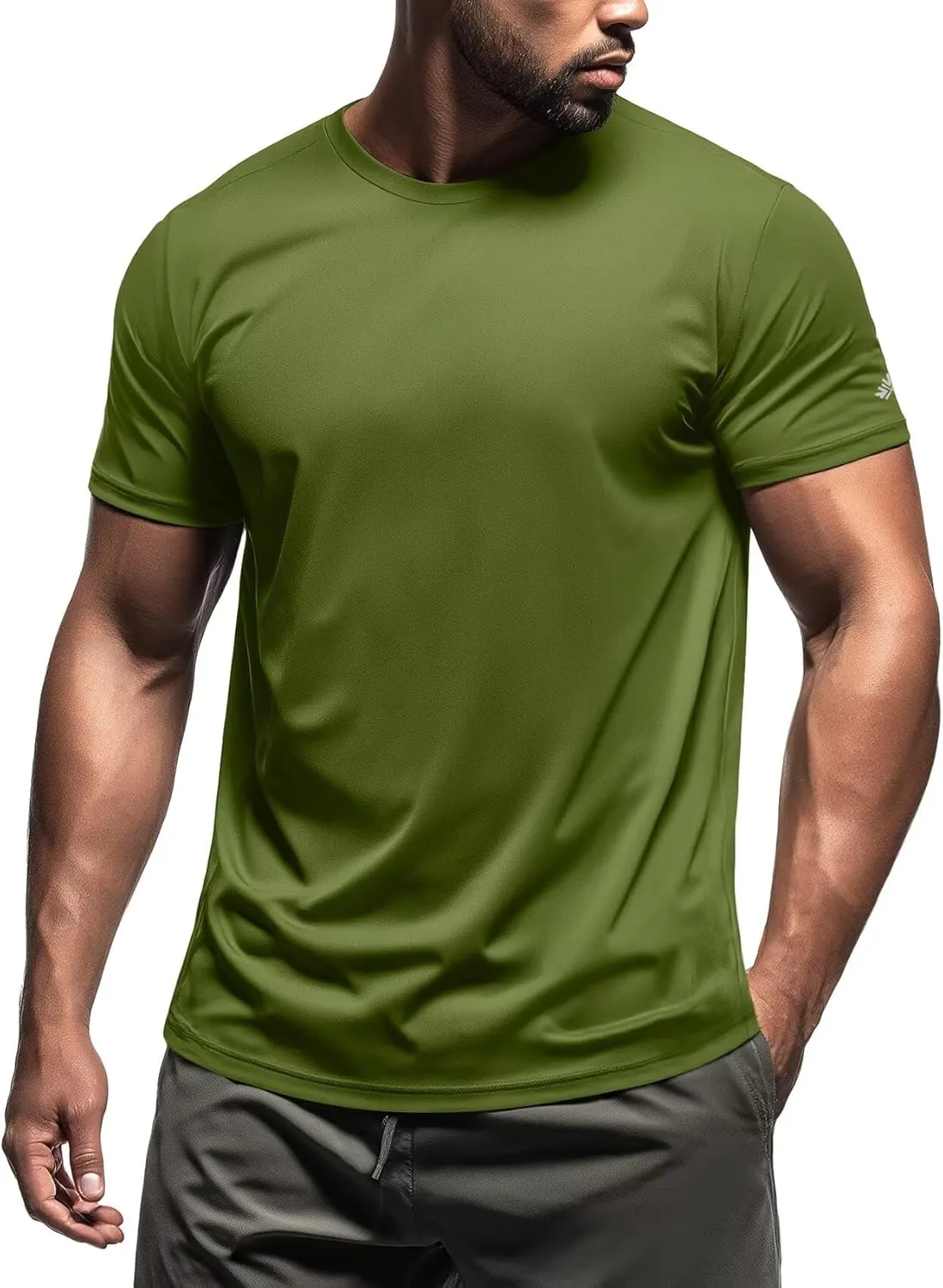 Zengjo Mens Athletic Shirts Moisture-Wicking Quick Dry Workout Tees Lightweight Crewneck T-Shirts for Running Gym Casual Work