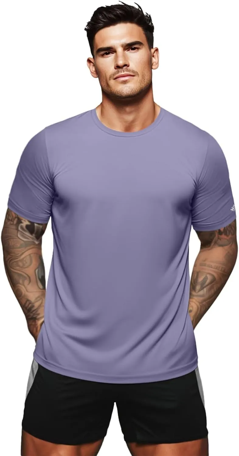 Zengjo Mens Athletic Shirts Moisture-Wicking Quick Dry Workout Tees Lightweight Crewneck T-Shirts for Running Gym Casual Work