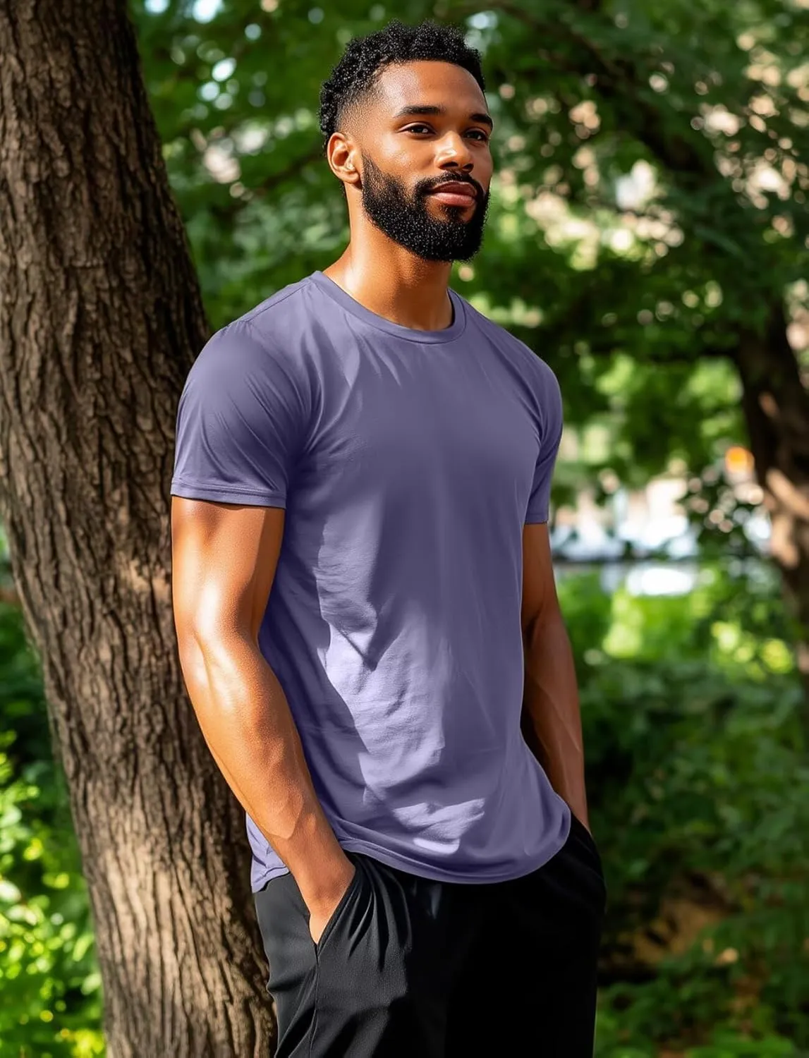 Zengjo Mens Athletic Shirts Moisture-Wicking Quick Dry Workout Tees Lightweight Crewneck T-Shirts for Running Gym Casual Work