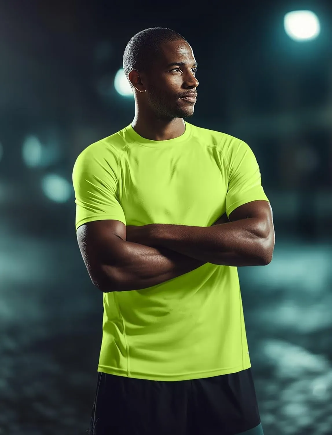 Zengjo Running Shirts for Men Quick Dry Performance T-Shirt Moisture-Wicking Athletic Tee for Gym Workout Training