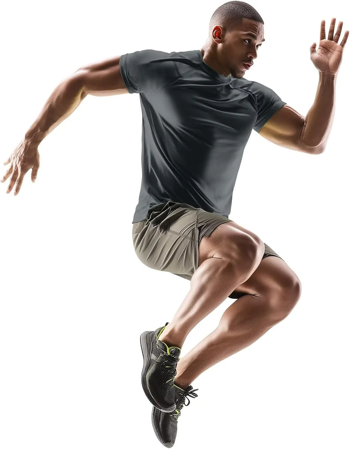 Zengjo Running Shirts for Men Quick Dry Performance T-Shirt Moisture-Wicking Athletic Tee for Gym Workout Training