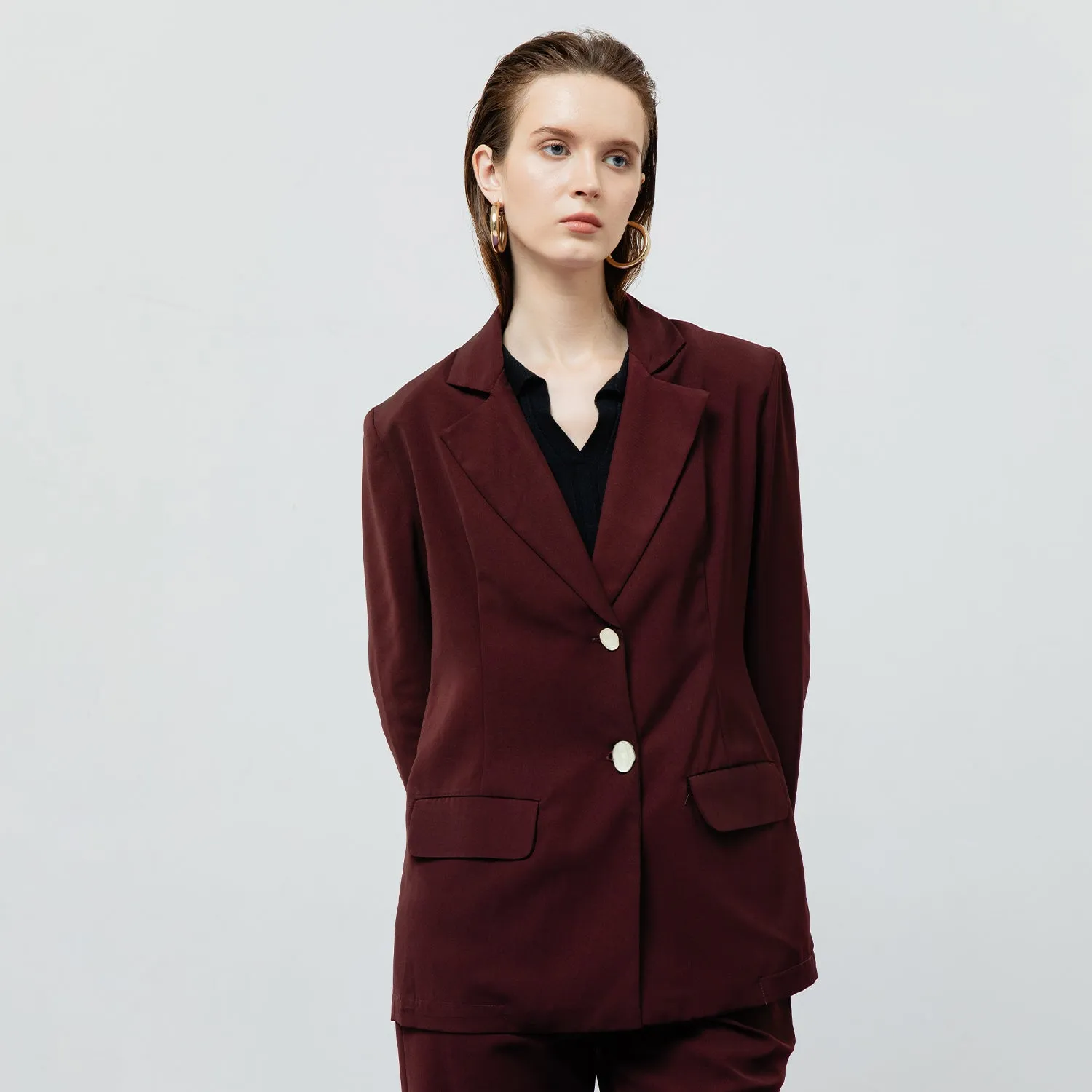 Zoe Blazer in Maroon